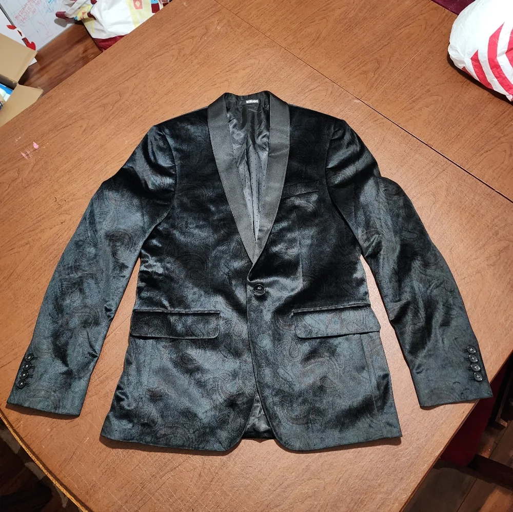 Murano Elegant Black Men's Blazer Jacket - Picture 1 of 10